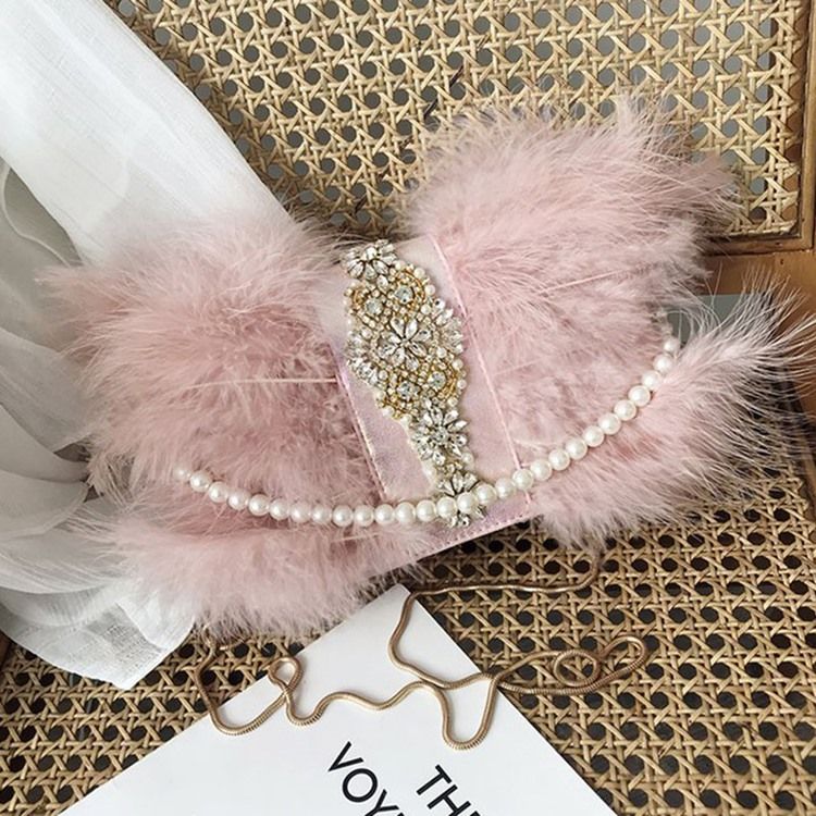 Pu Rhinestone Rectangle Crossbody-Väskor