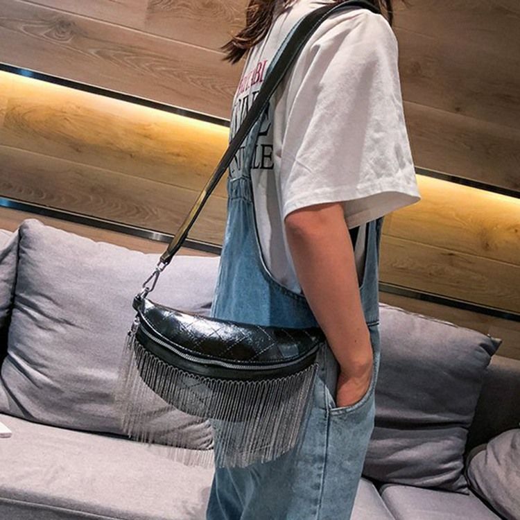 Pu Rutig Fringe Thread Sadel Crossbody Bags