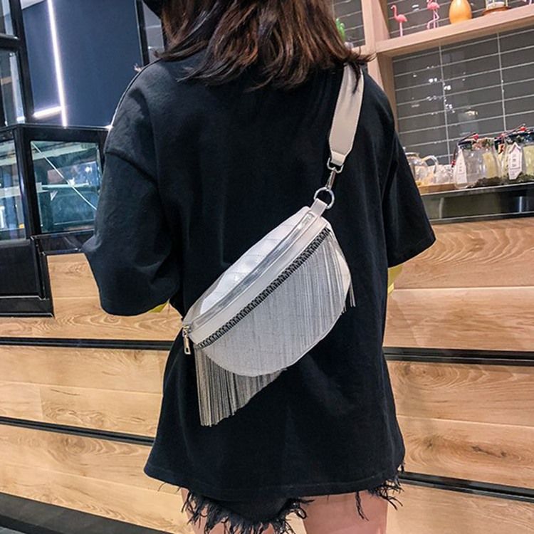 Pu Rutig Fringe Thread Sadel Crossbody Bags