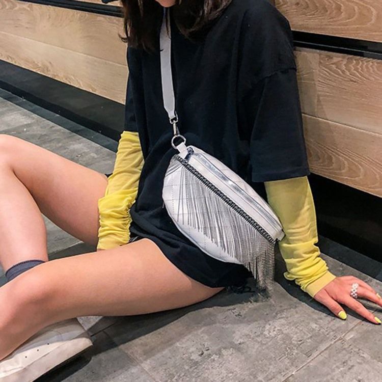 Pu Rutig Fringe Thread Sadel Crossbody Bags