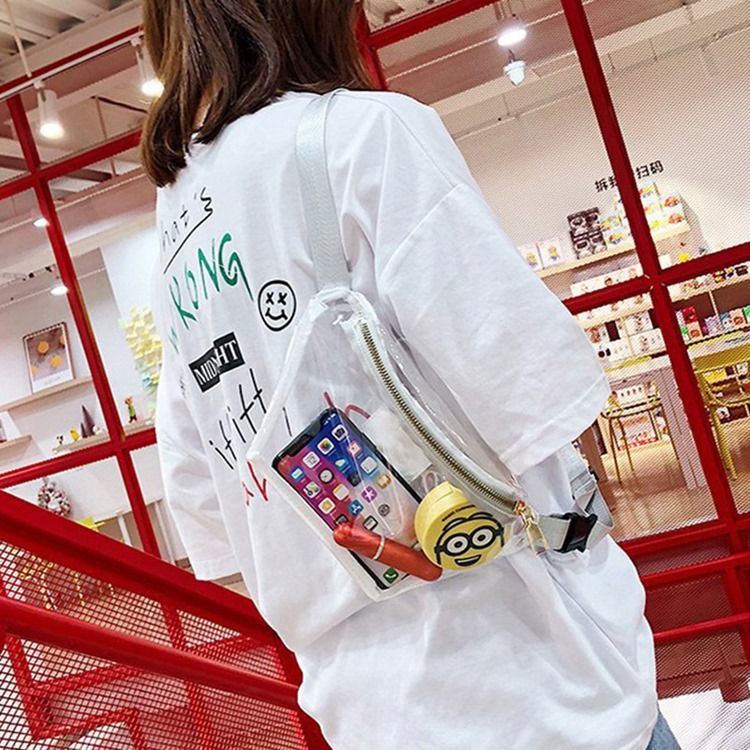 Pu Tråd Enfärgade Fanny Bags