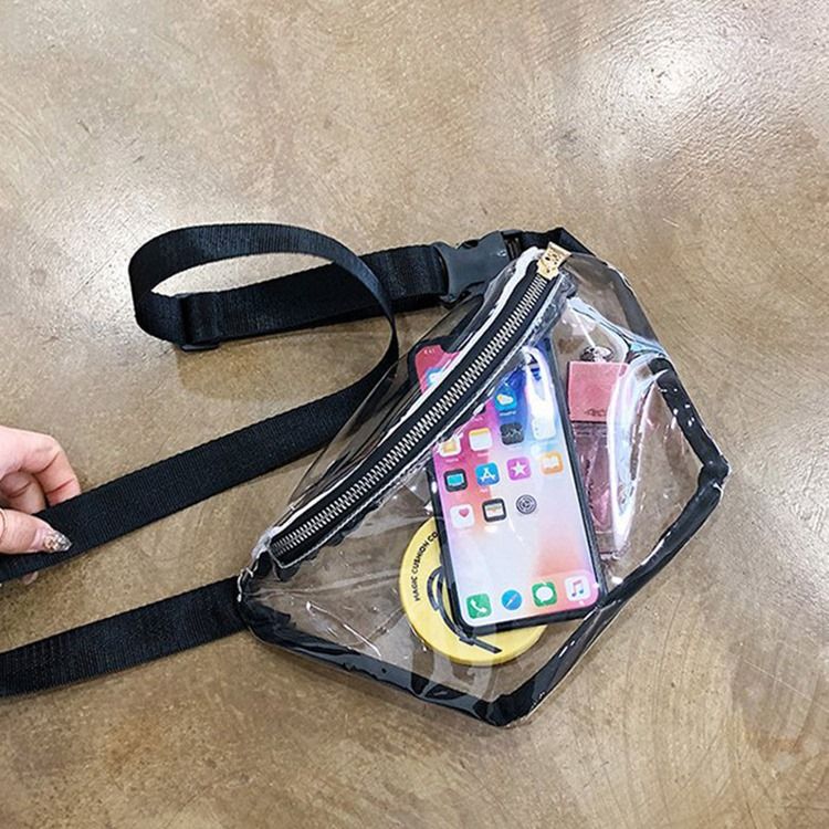Pu Tråd Enfärgade Fanny Bags