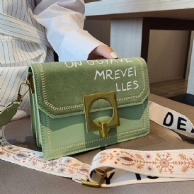 Pu Tråd Letter Chic Rektangel Crossbody Väskor