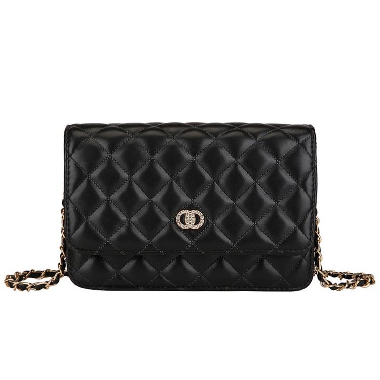 Pu Tråd Plädad Rektangel Crossbody Påsar