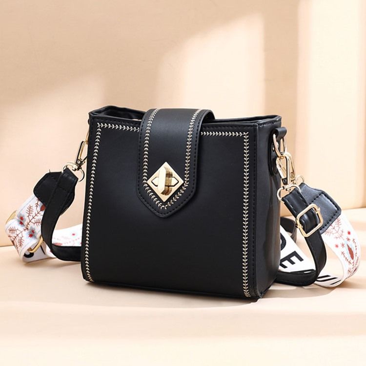 Pu Vanlig Tråd Rektangel Casual Crossbody-Väskor