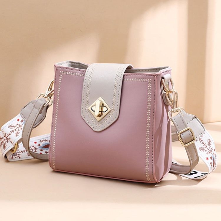 Pu Vanlig Tråd Rektangel Casual Crossbody-Väskor