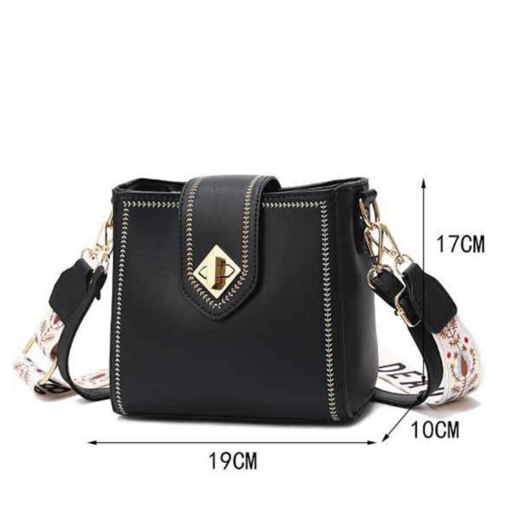 Pu Vanlig Tråd Rektangel Casual Crossbody-Väskor