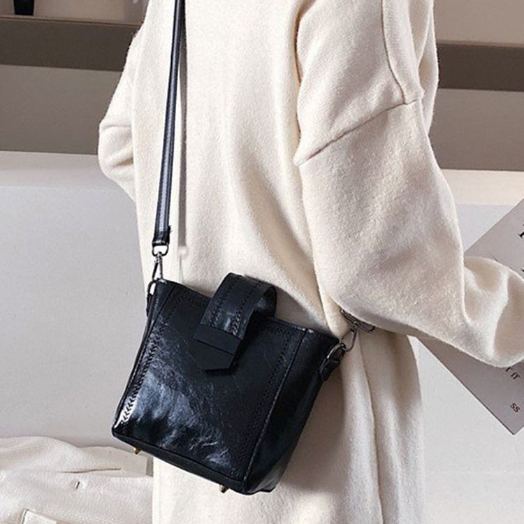 Pu Vanlig Tråd Rektangel Crossbody-Väskor För Kvinnor
