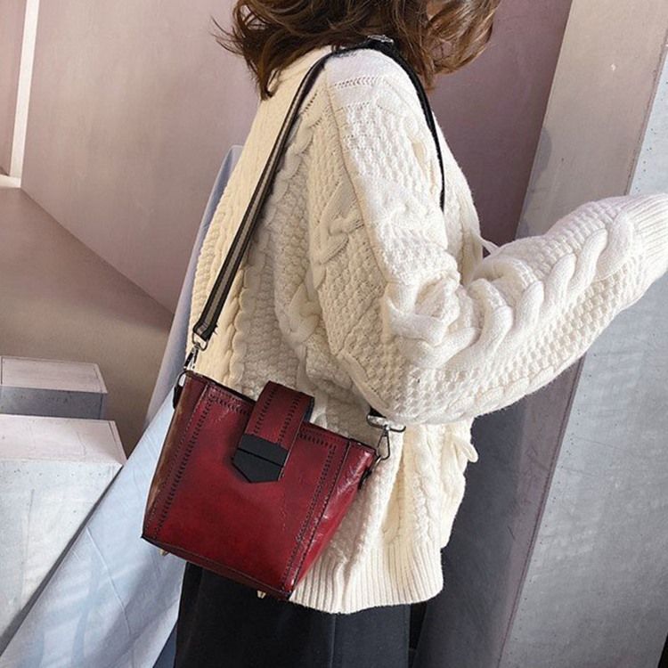 Pu Vanlig Tråd Rektangel Crossbody-Väskor För Kvinnor