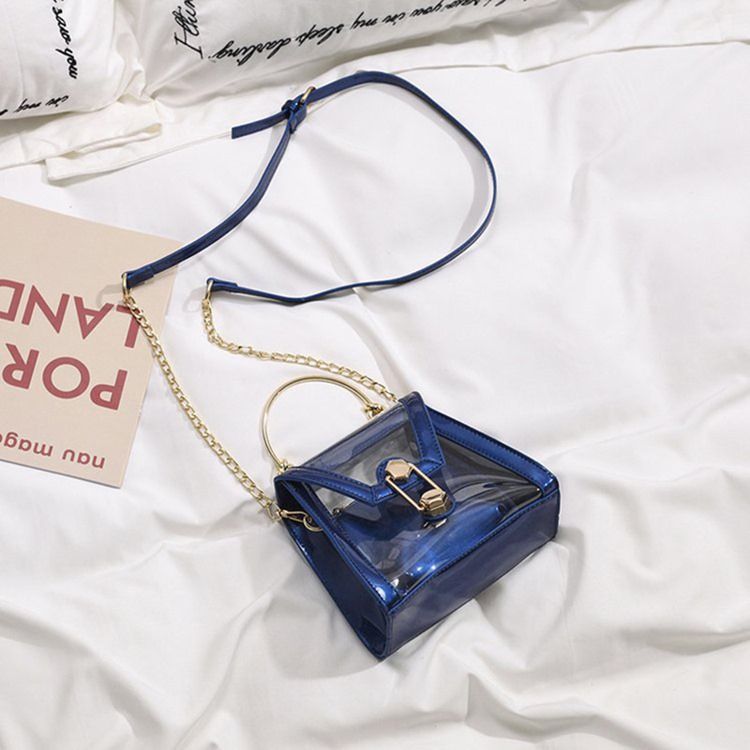 Pvc Kedja Plain Flap Crossbody-Väskor