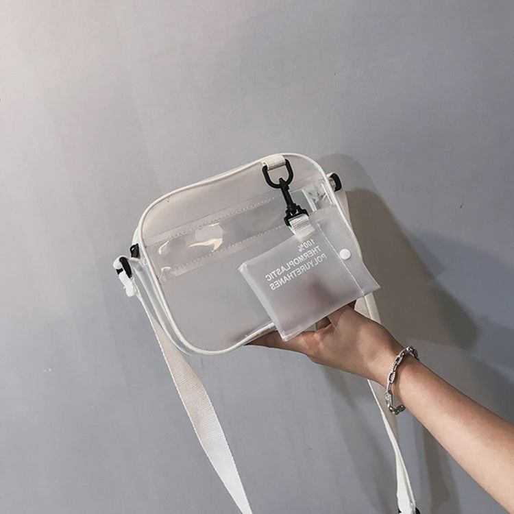 Pvc Plain Thread Flap Crossbody-Väskor