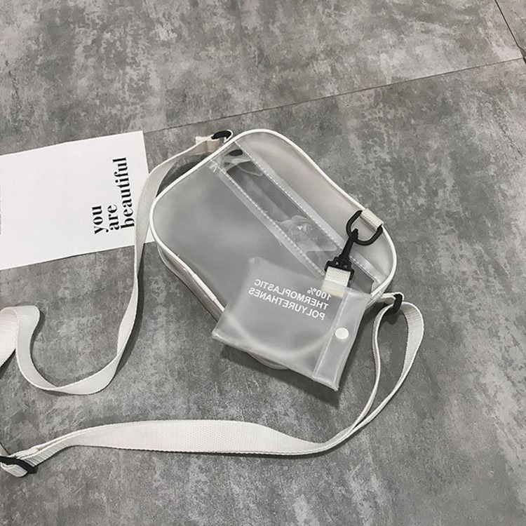 Pvc Plain Thread Flap Crossbody-Väskor