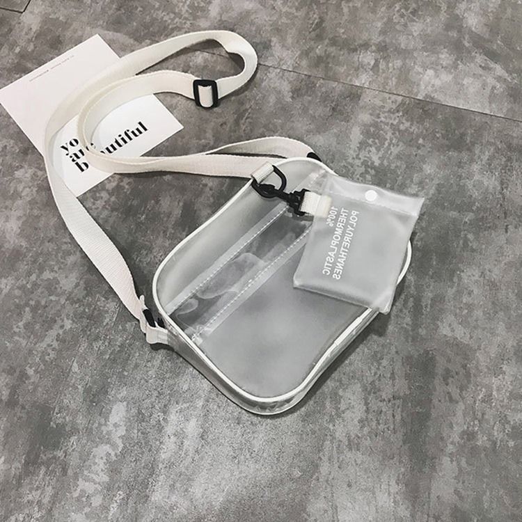Pvc Plain Thread Flap Crossbody-Väskor