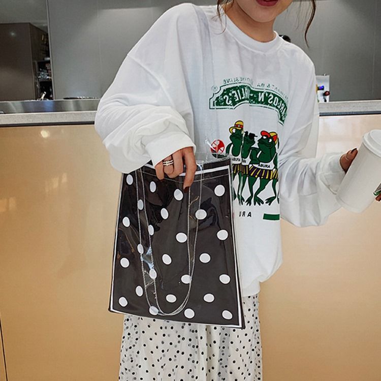 Pvc Polka Dots Tråd Rektangulära Axelväskor