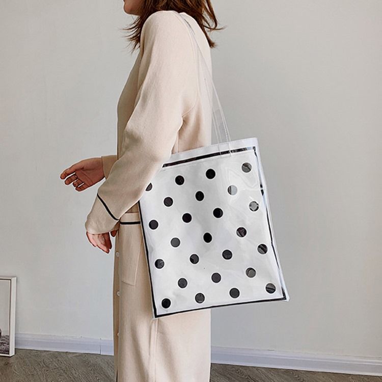 Pvc Polka Dots Tråd Rektangulära Axelväskor