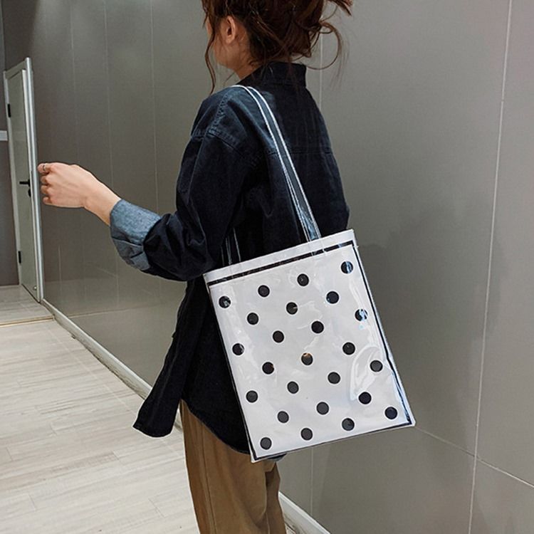 Pvc Polka Dots Tråd Rektangulära Axelväskor