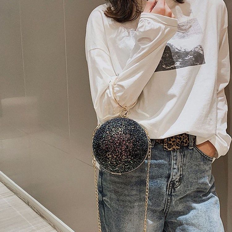 Rhinestone Runda Tygpåsar Med Paljetter