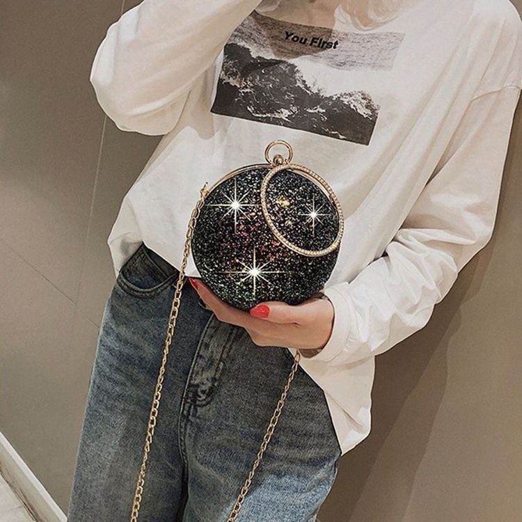 Rhinestone Runda Tygpåsar Med Paljetter