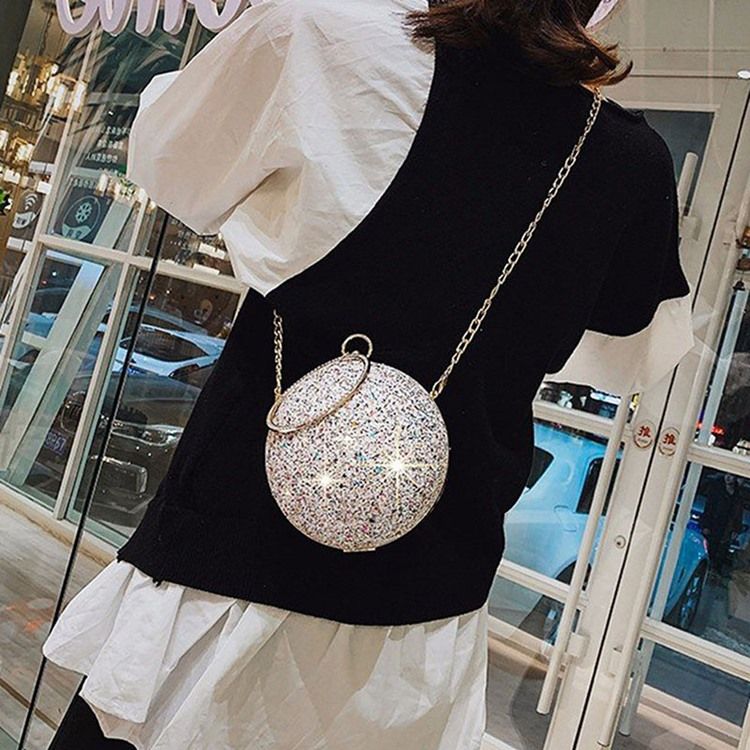 Rhinestone Runda Tygpåsar Med Paljetter