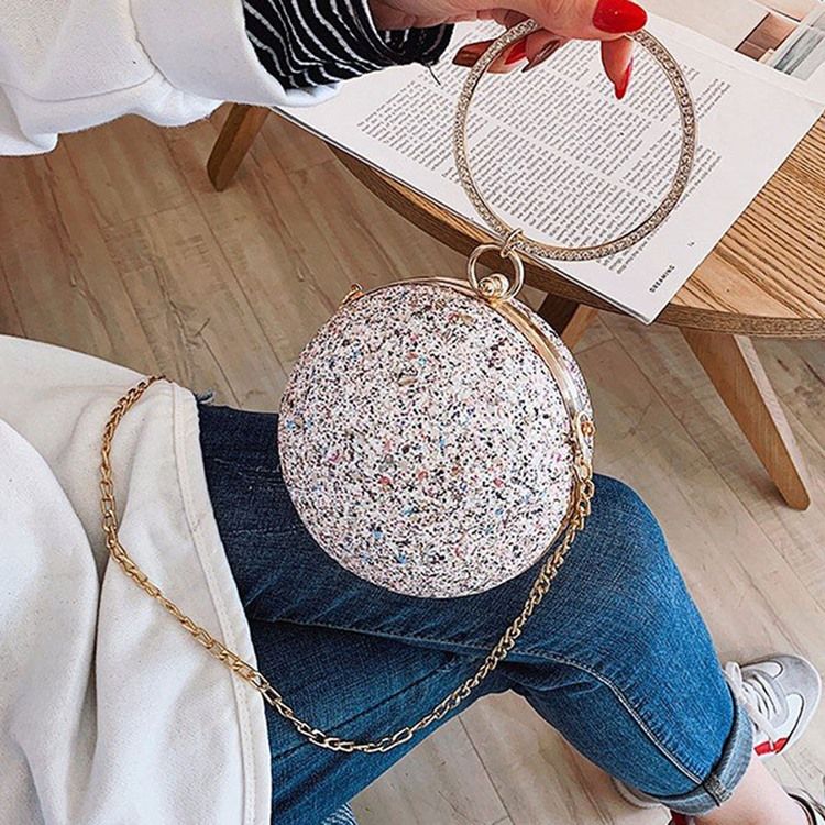 Rhinestone Runda Tygpåsar Med Paljetter