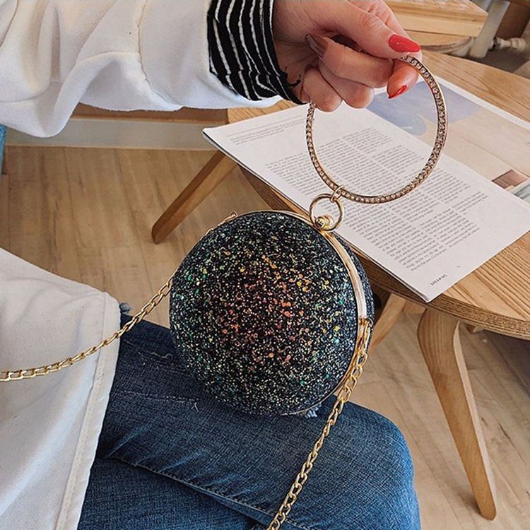 Rhinestone Runda Tygpåsar Med Paljetter