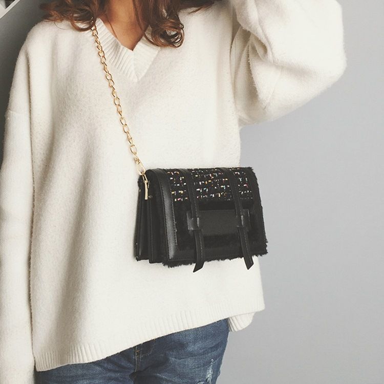Rutig Kedja Japanska Rektangulära Crossbody-Väskor