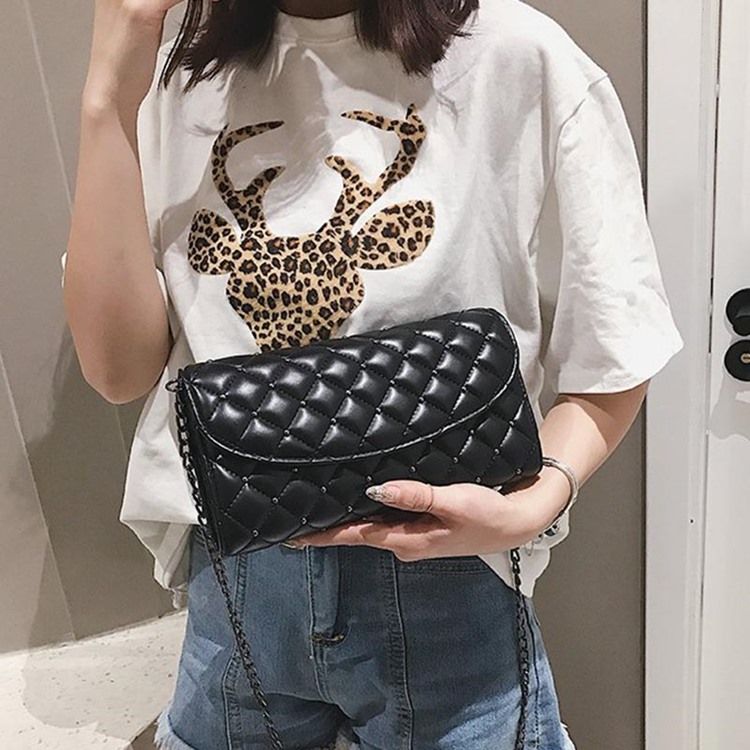 Rutig Nit Rektangel Crossbody-Väskor