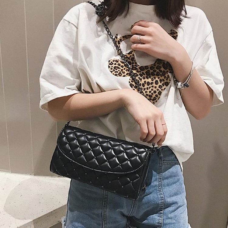 Rutig Nit Rektangel Crossbody-Väskor