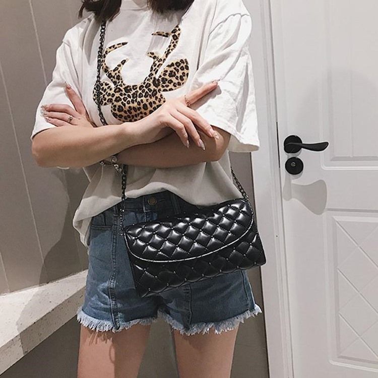 Rutig Nit Rektangel Crossbody-Väskor