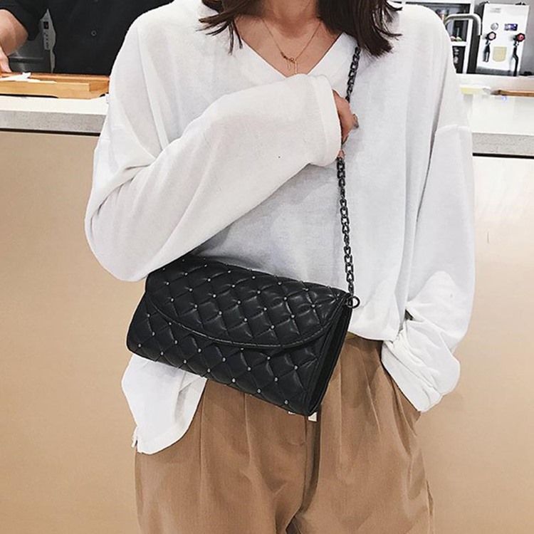 Rutig Nit Rektangel Crossbody-Väskor
