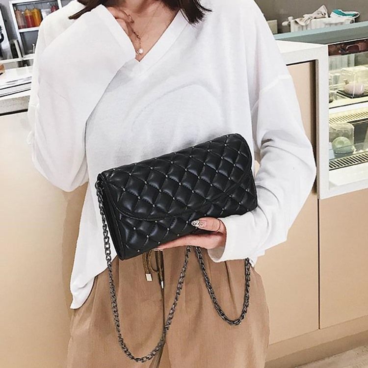 Rutig Nit Rektangel Crossbody-Väskor