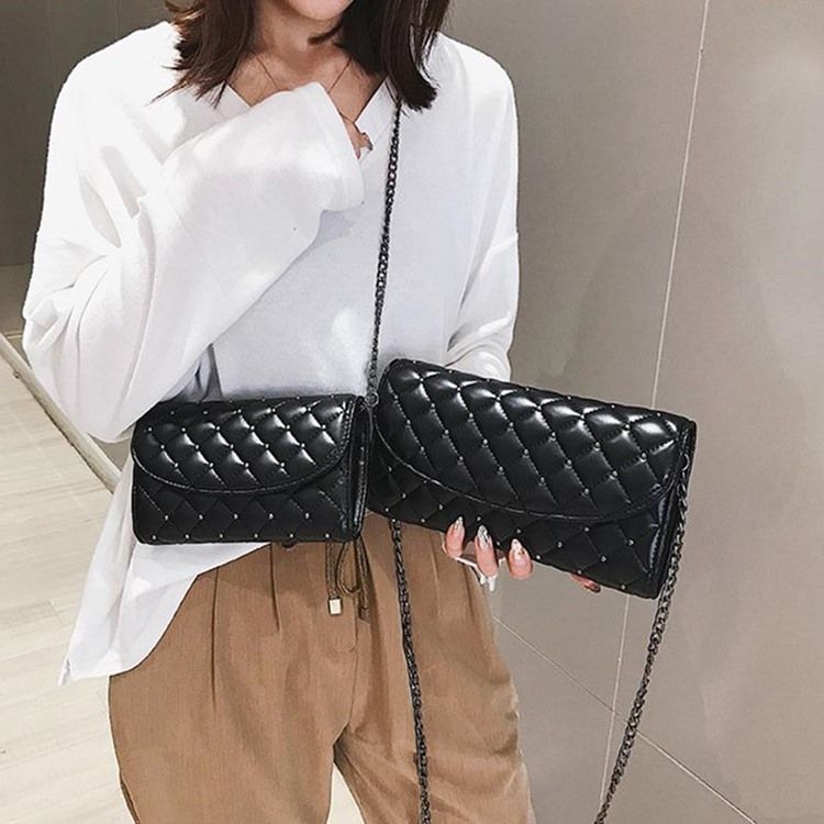 Rutig Nit Rektangel Crossbody-Väskor
