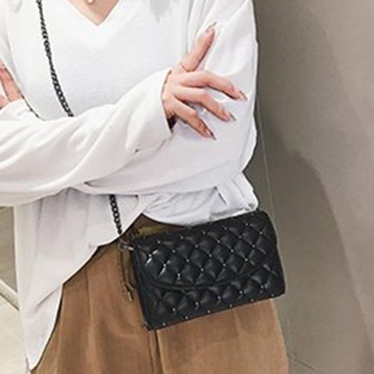 Rutig Nitkedja Rektangulära Crossbody-Väskor