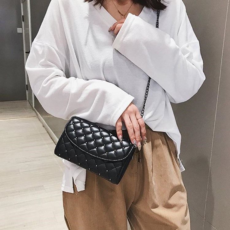 Rutig Nitkedja Rektangulära Crossbody-Väskor