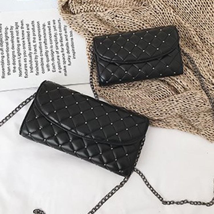 Rutig Nitkedja Rektangulära Crossbody-Väskor