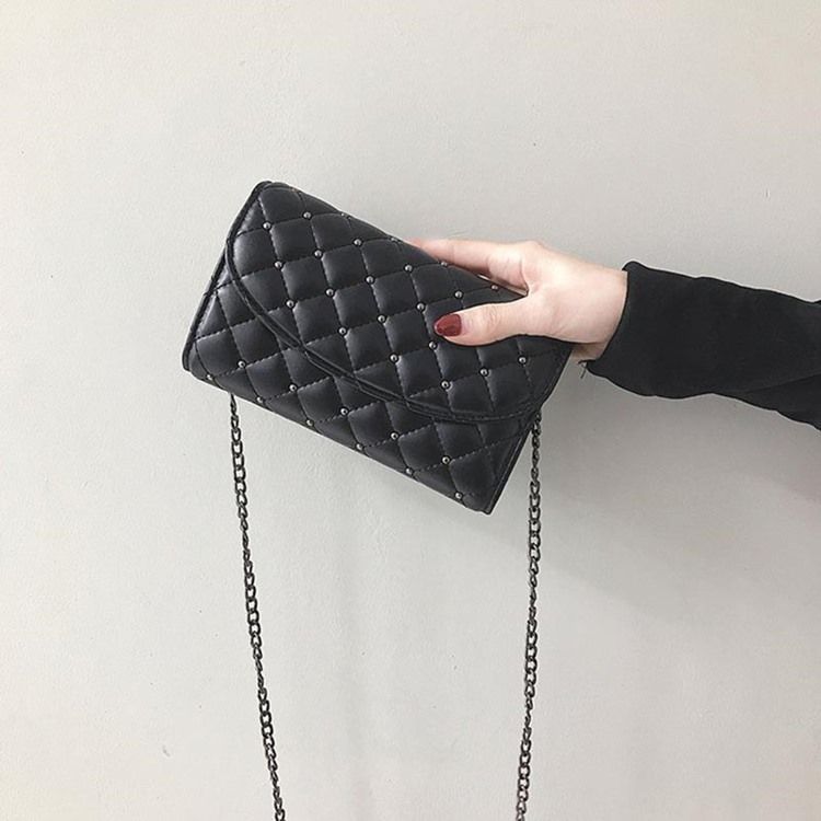 Rutig Nitkedja Rektangulära Crossbody-Väskor