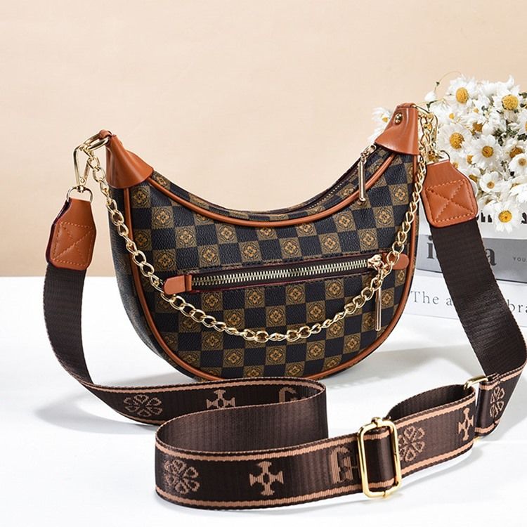 Rutig Pu-Tråd Hobos Crossbody-Väskor