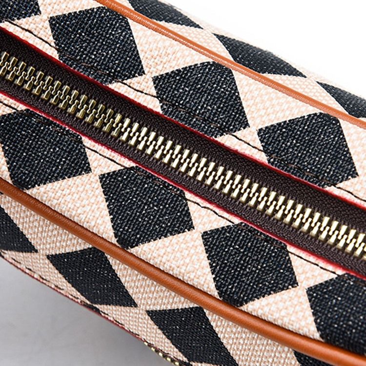 Rutig Pu-Tråd Hobos Crossbody-Väskor