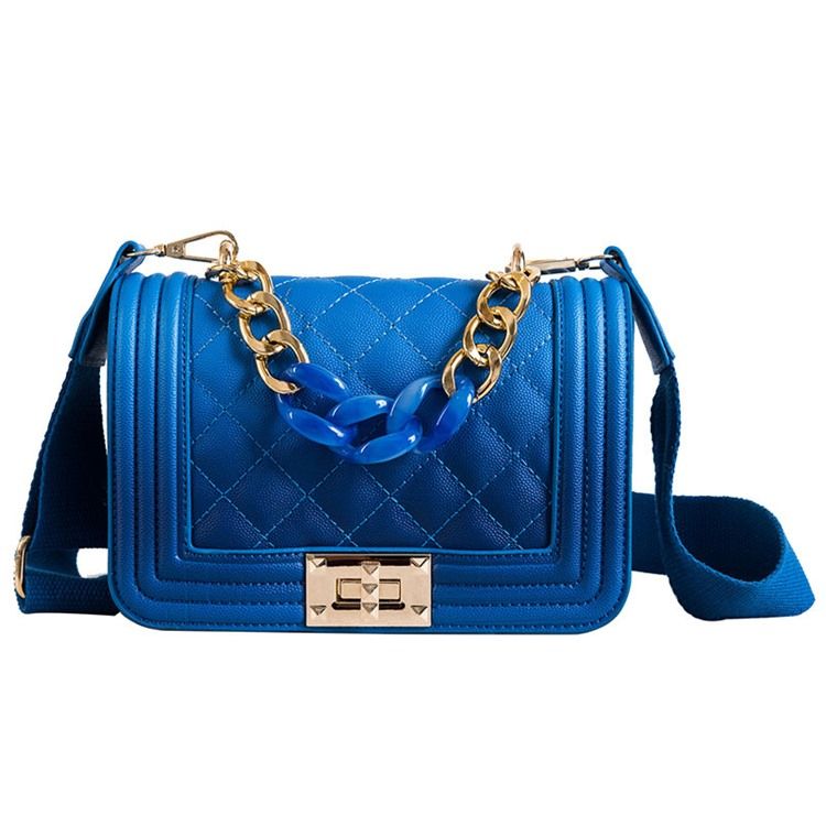 Rutiga Pu-Trådiga Fyrkantiga Crossbody-Väskor