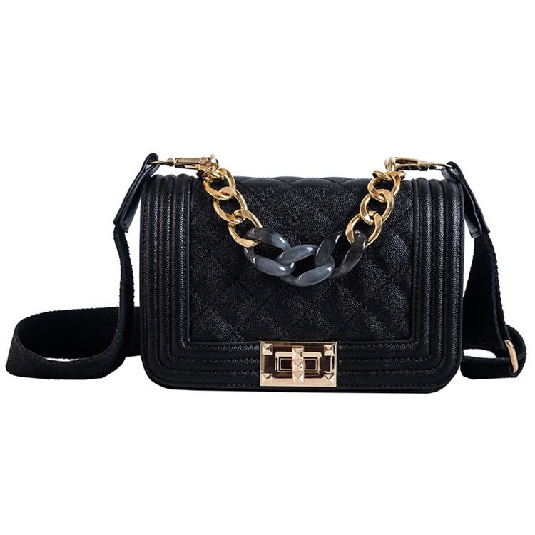 Rutiga Pu-Trådiga Fyrkantiga Crossbody-Väskor