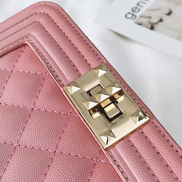 Rutiga Pu-Trådiga Fyrkantiga Crossbody-Väskor