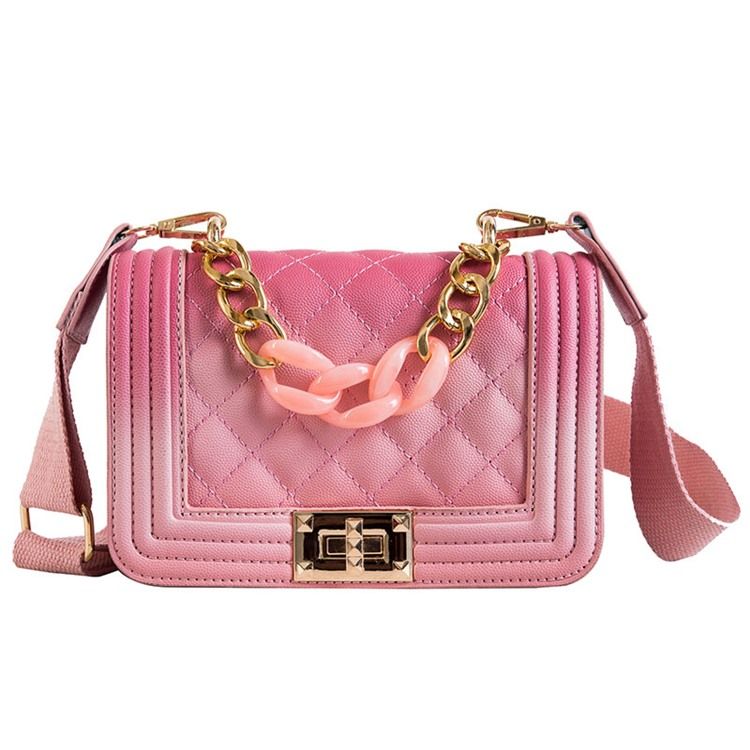Rutiga Pu-Trådiga Fyrkantiga Crossbody-Väskor