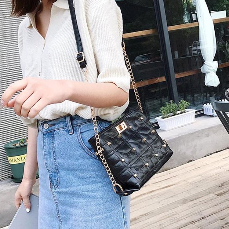 Rutigt Lås Rektangulära Crossbody-Väskor