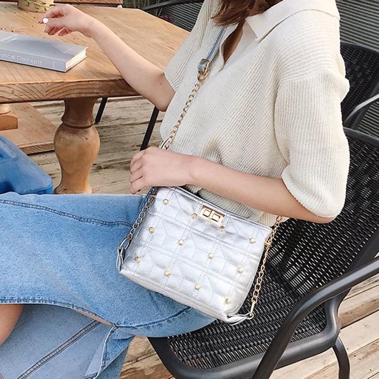Rutigt Lås Rektangulära Crossbody-Väskor