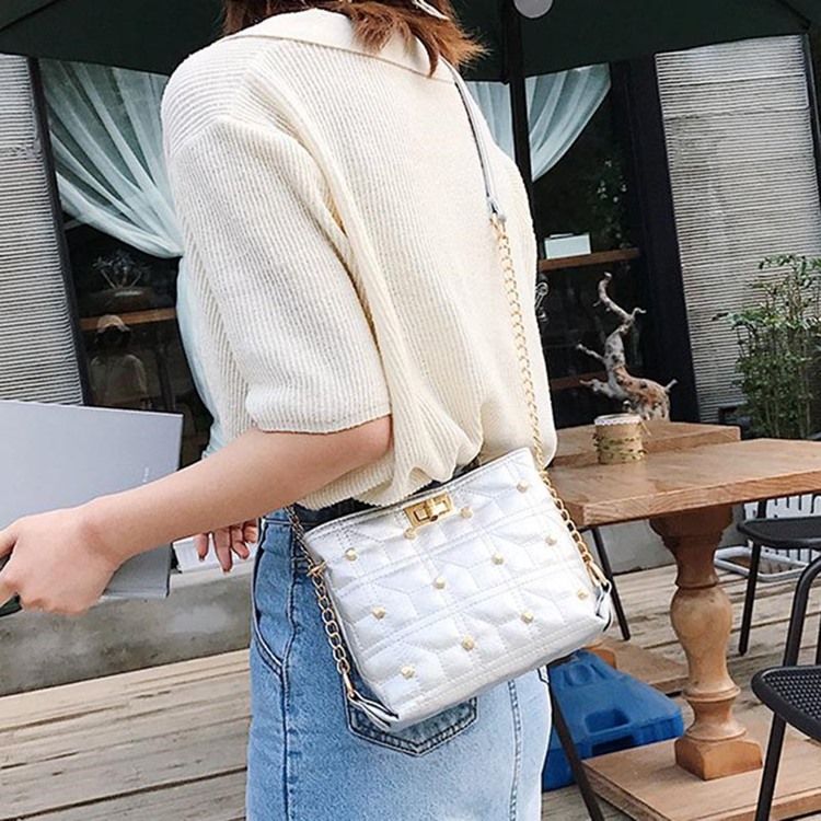 Rutigt Lås Rektangulära Crossbody-Väskor