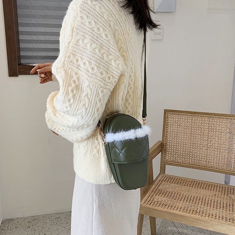 Rutigt Pu Quiltat Foder Crossbody-Väskor