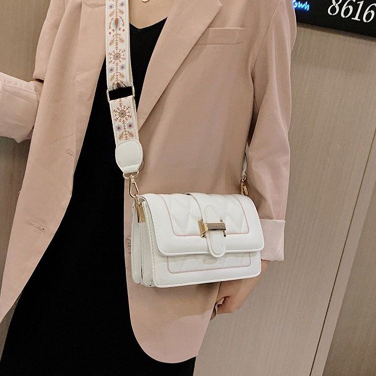Rutigt Quiltat Foder Pu Rektangulära Crossbody-Väskor