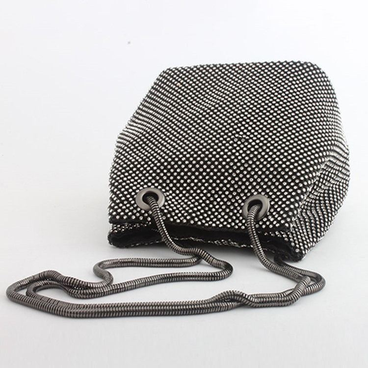 Satin Diamond Vanliga Fatformade Axelväskor