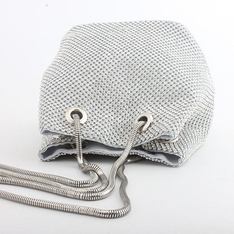 Satin Diamond Vanliga Fatformade Axelväskor