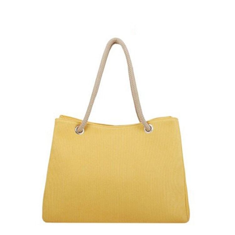Sommar Cool Plain Canvas Fyrkantiga Mjuka Axelväskor